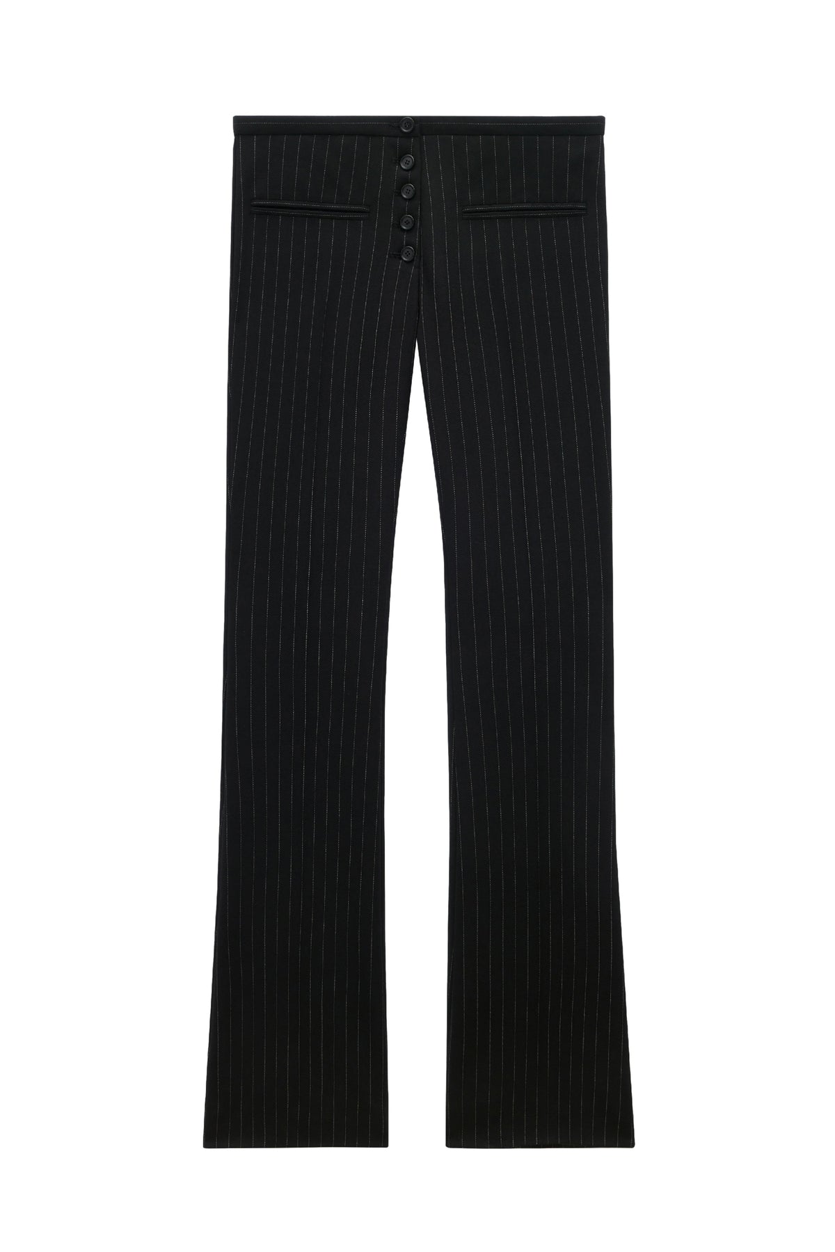 TAILORED SNAPS PINSTRIPES PANTS / BLK/WHT
