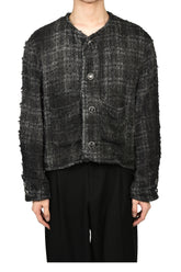 SMOG AIR STAINED TWEED JACKET / BLK