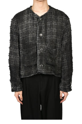 SMOG AIR STAINED TWEED JACKET / BLK