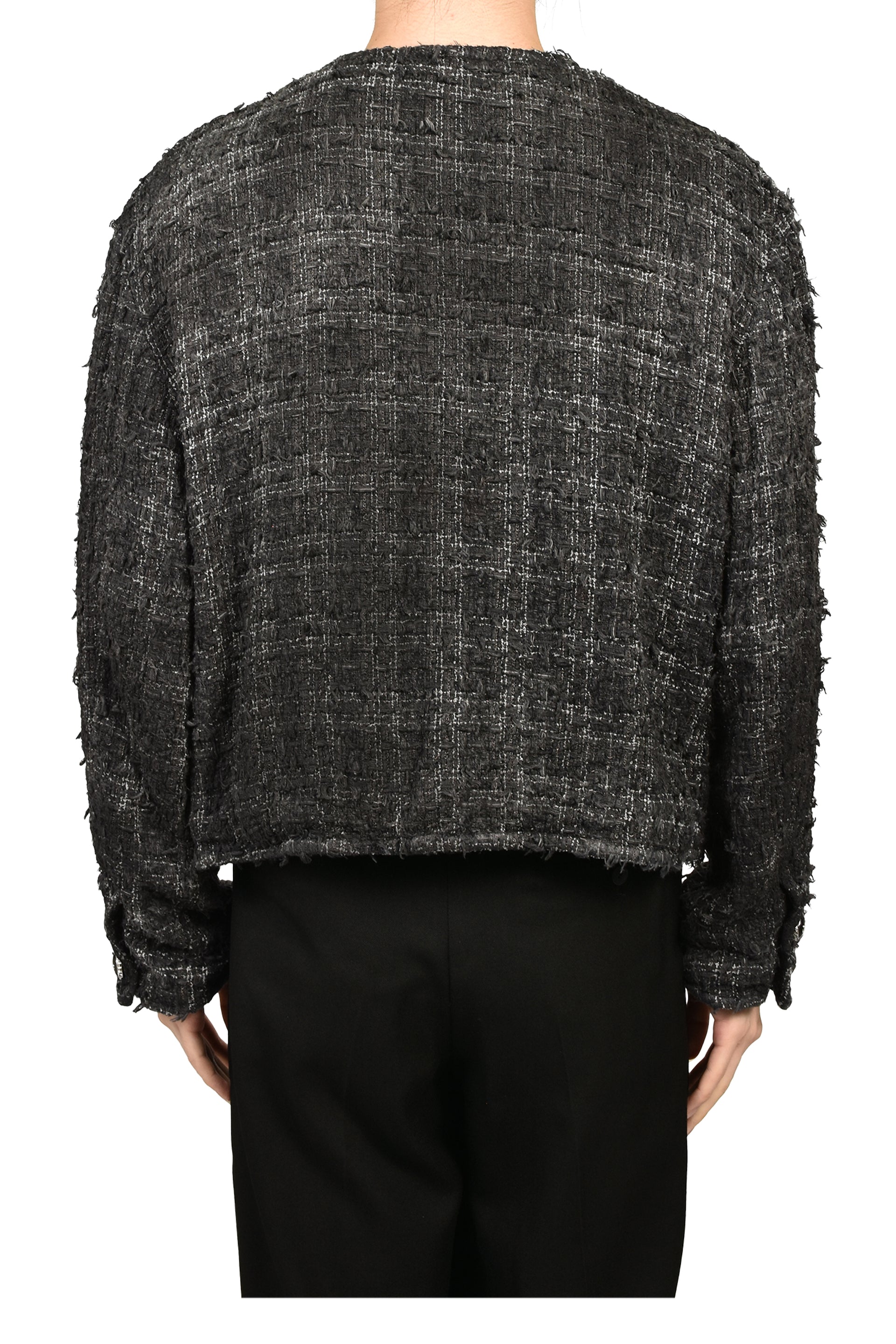 SMOG AIR STAINED TWEED JACKET / BLK