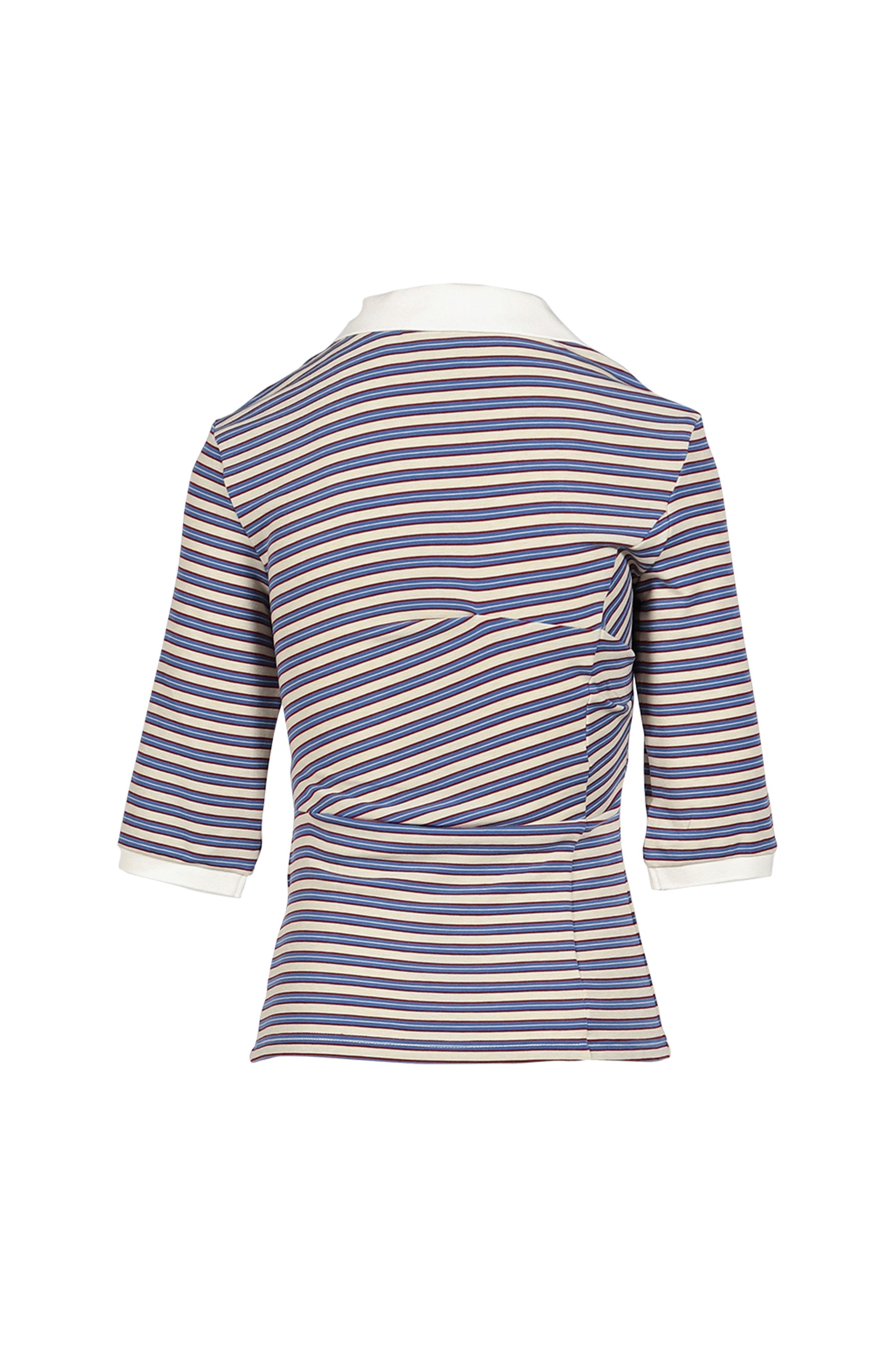 RETRO STRIPED ASYMMETRICAL POLO / PURPLE