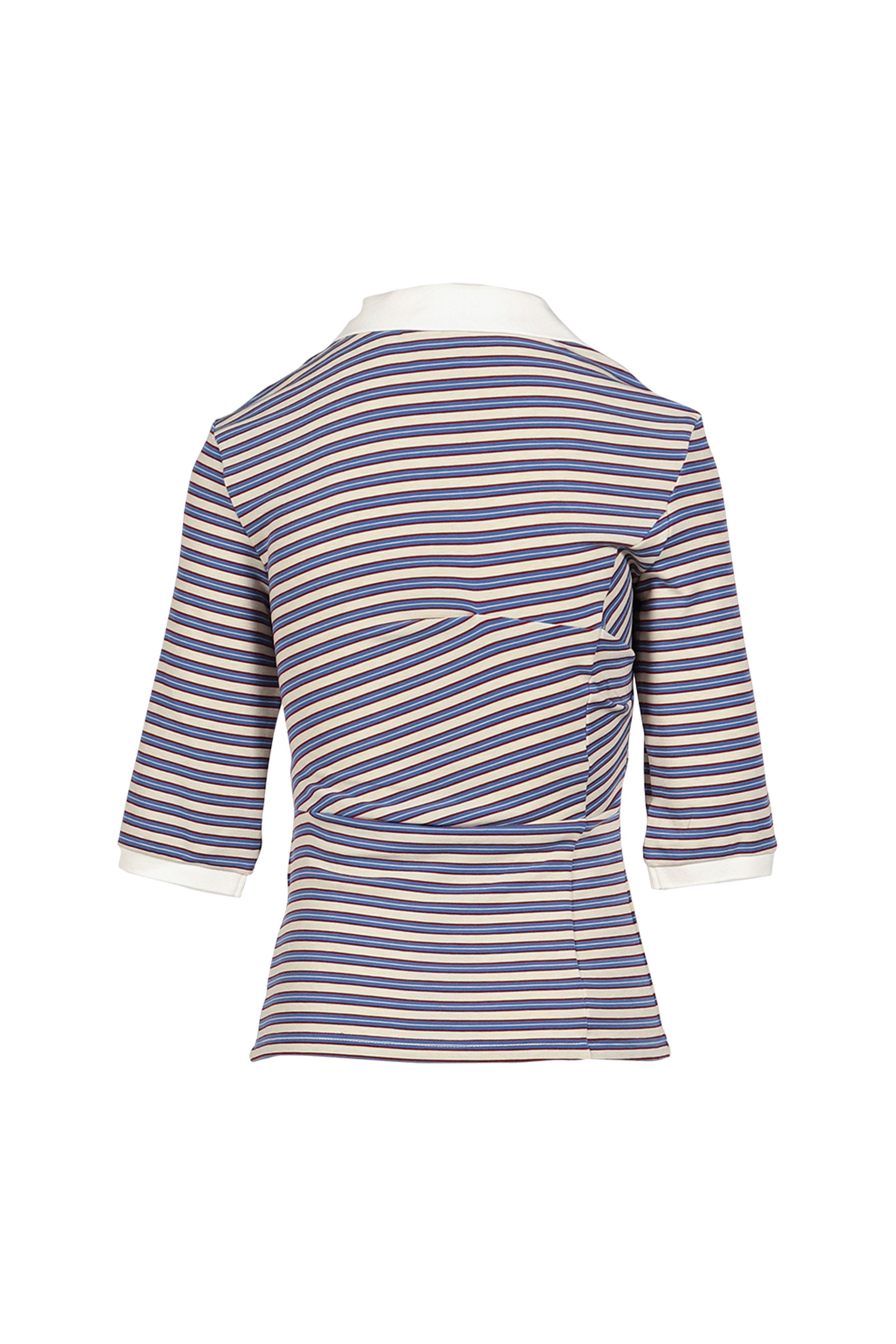 RETRO STRIPED ASYMMETRICAL POLO / PURPLE