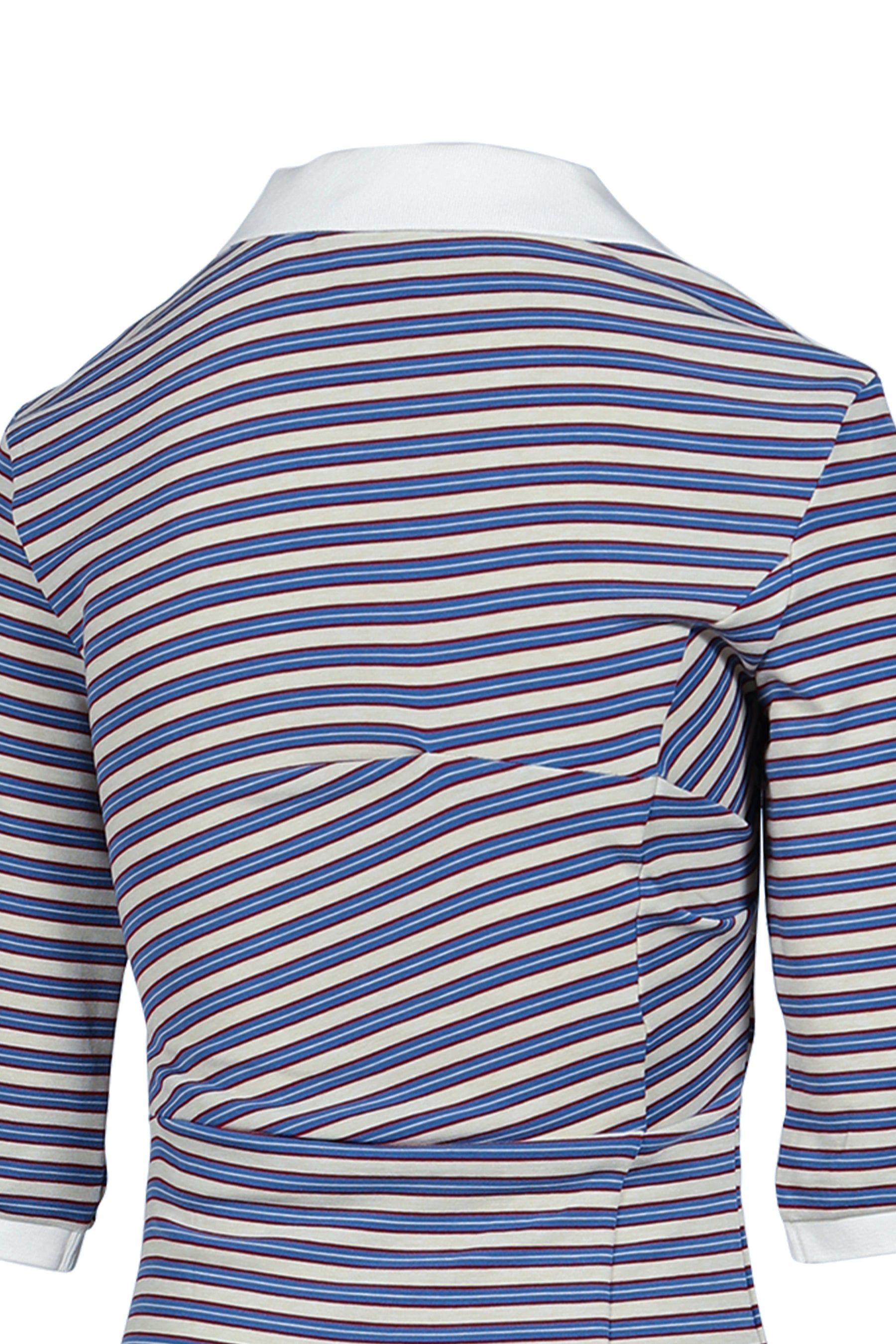 RETRO STRIPED ASYMMETRICAL POLO / PURPLE