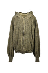 COTTON PILE JACQUARD HOODIES / CLAY