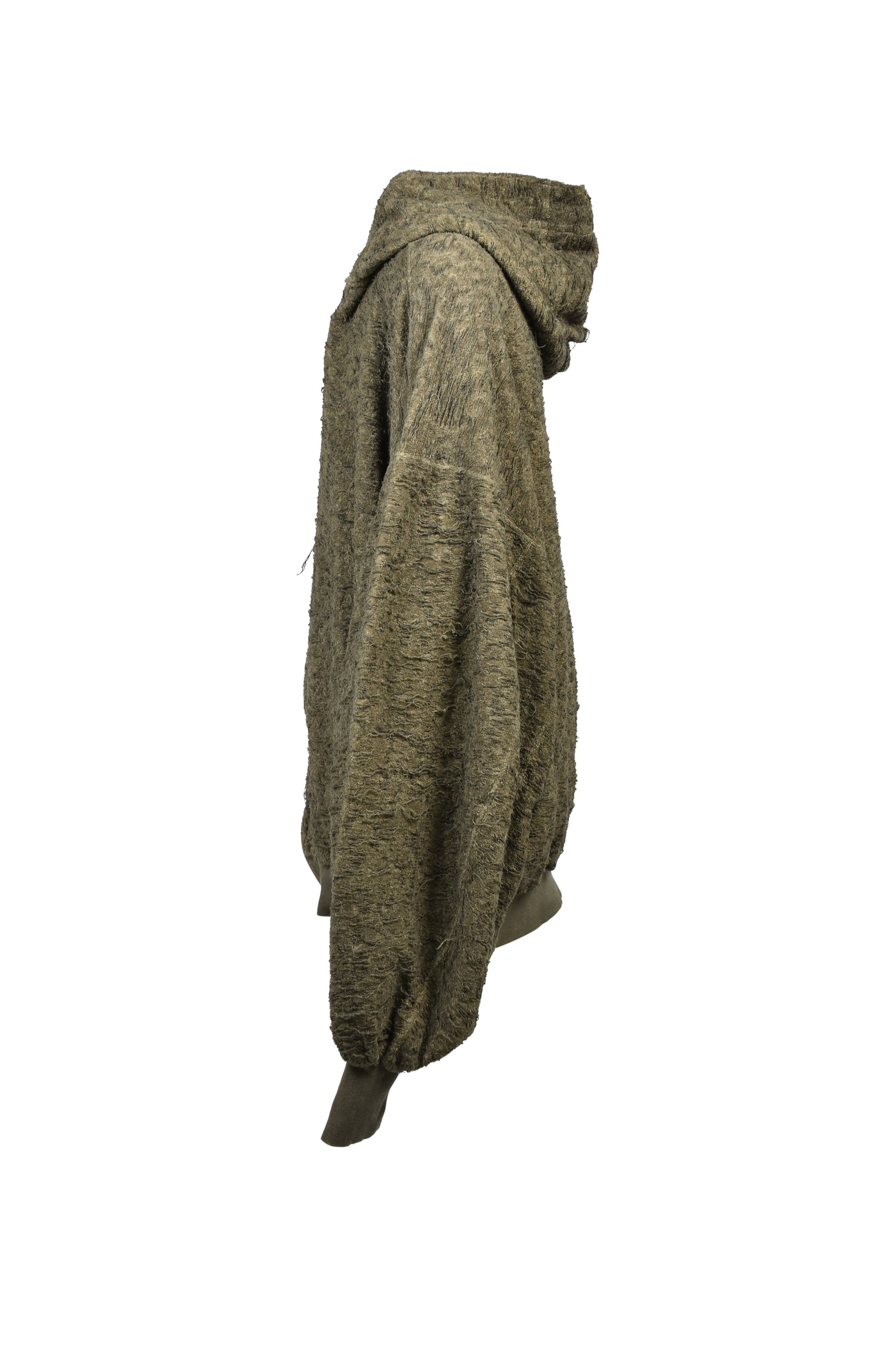 COTTON PILE JACQUARD HOODIES / CLAY