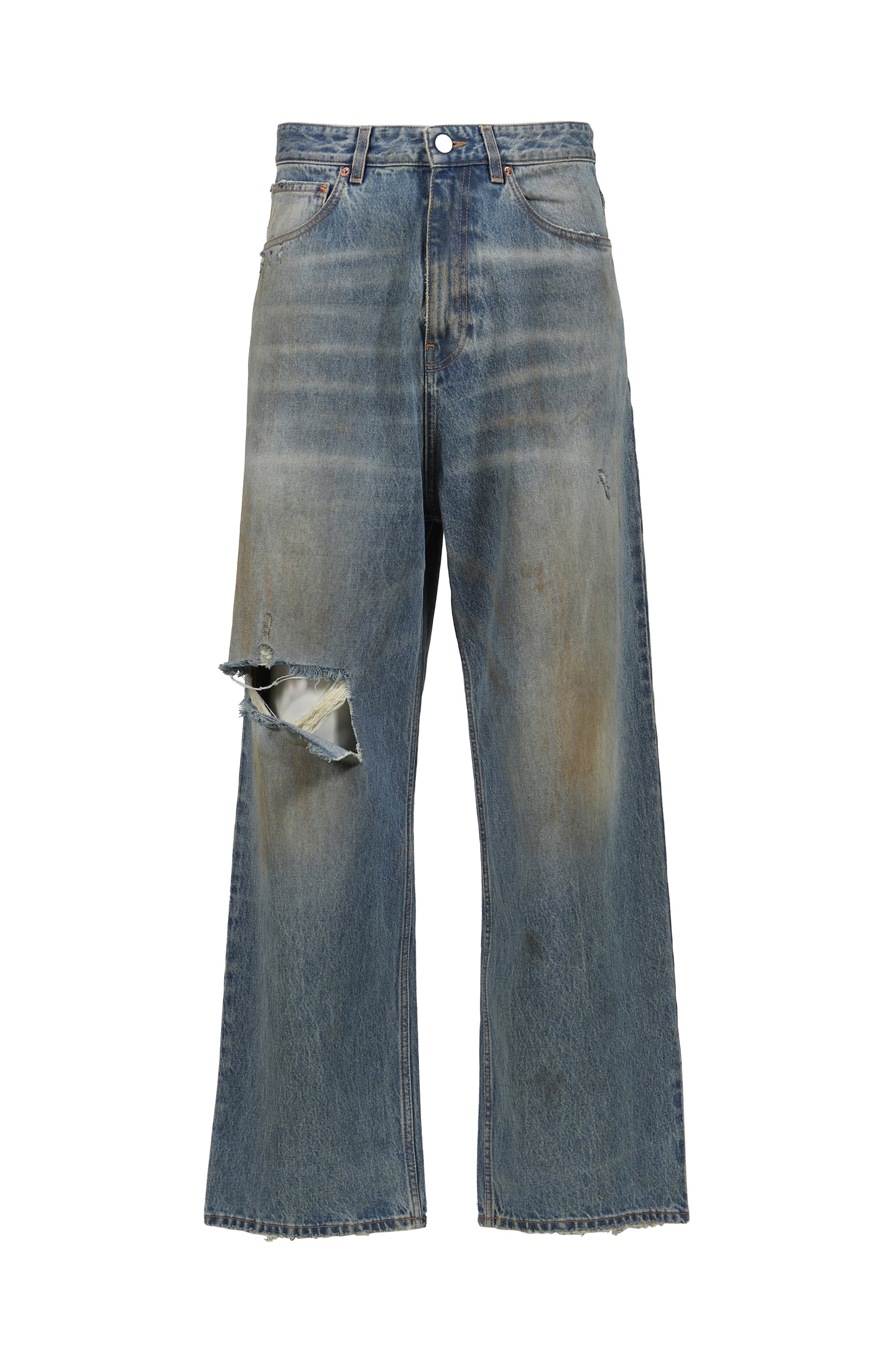 DISTRESSED BAGGY JEANS / DISTRESSED LT. BLU