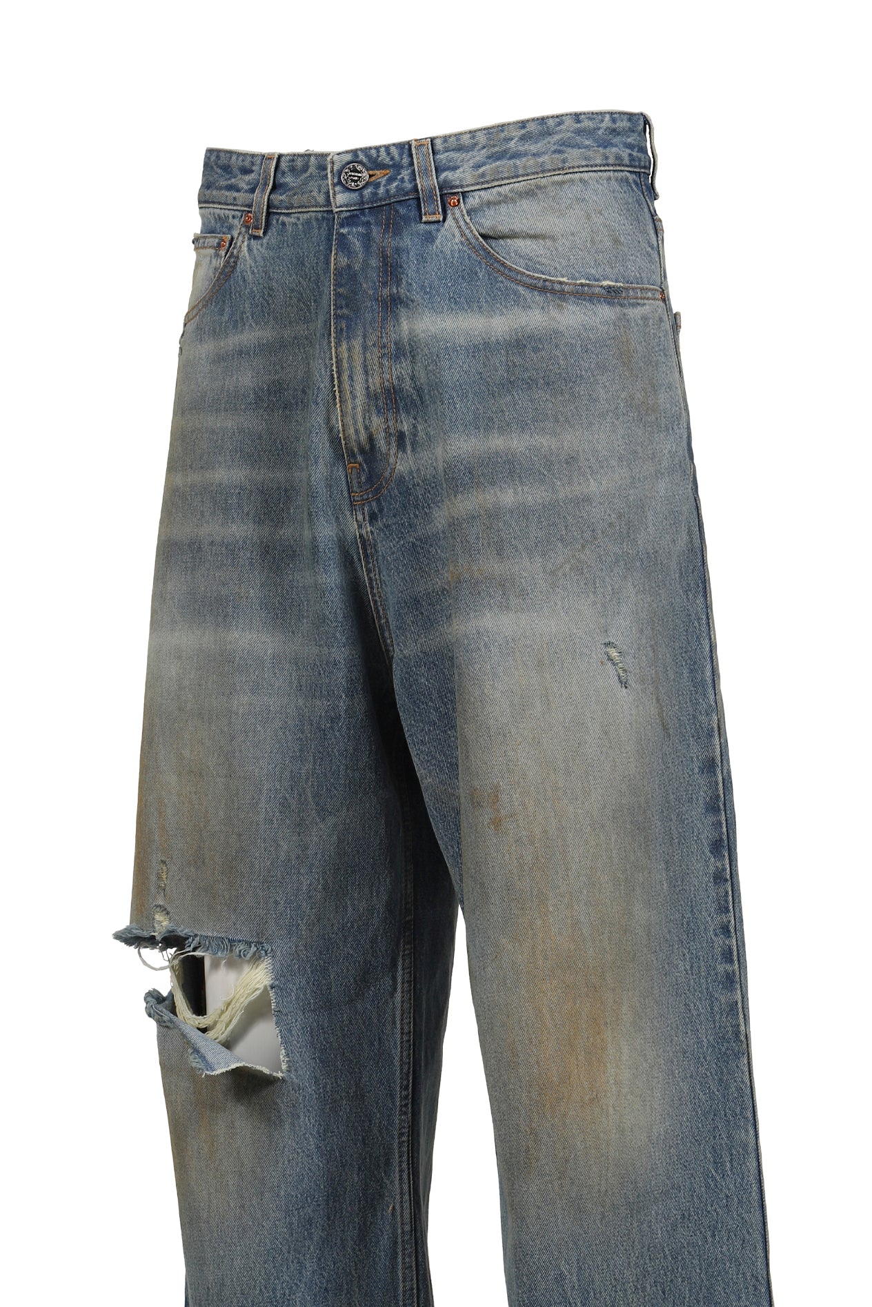 DISTRESSED BAGGY JEANS / DISTRESSED LT. BLU