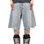 CROSS PIN BAGGY JEANS SHORTS / WSHD BLU