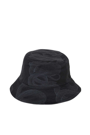 Calvin Klein monogram repeat print bucket hat in black