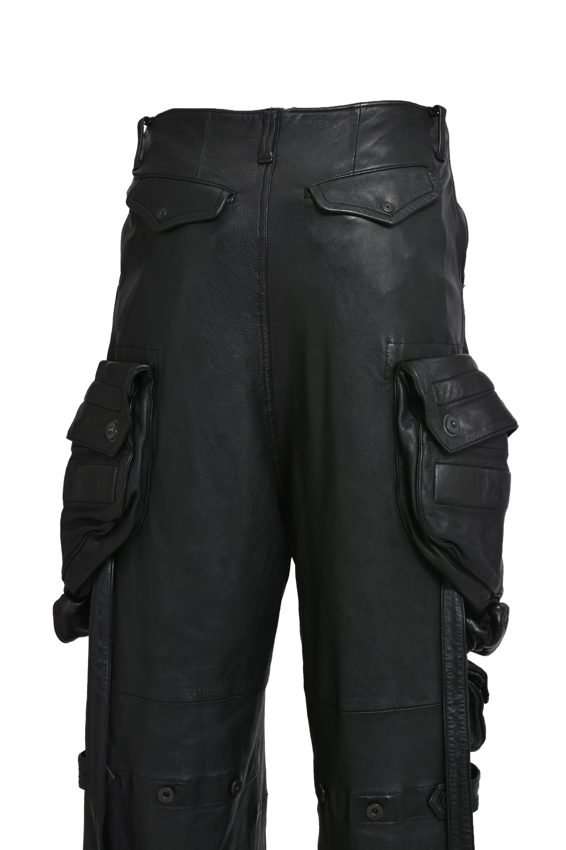 LAMB SKIN GASMASK CARGO TROUSER / BLK