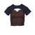DENIM LACE COMBI T-SHIRT / ORANGE