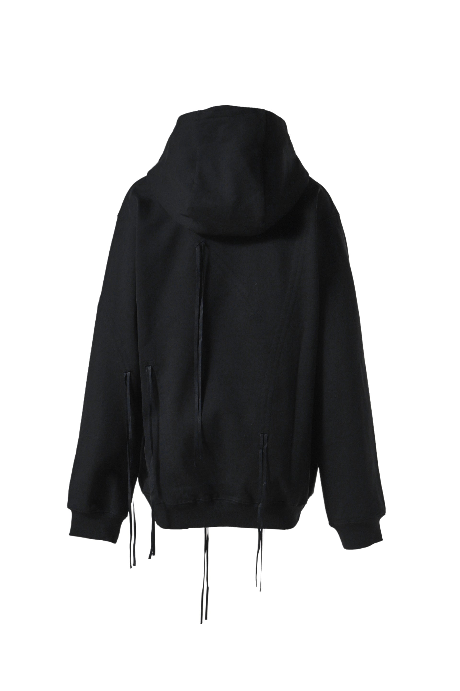 NACHE SHIRRING HOODIE SWEAT SHIRT / BLK