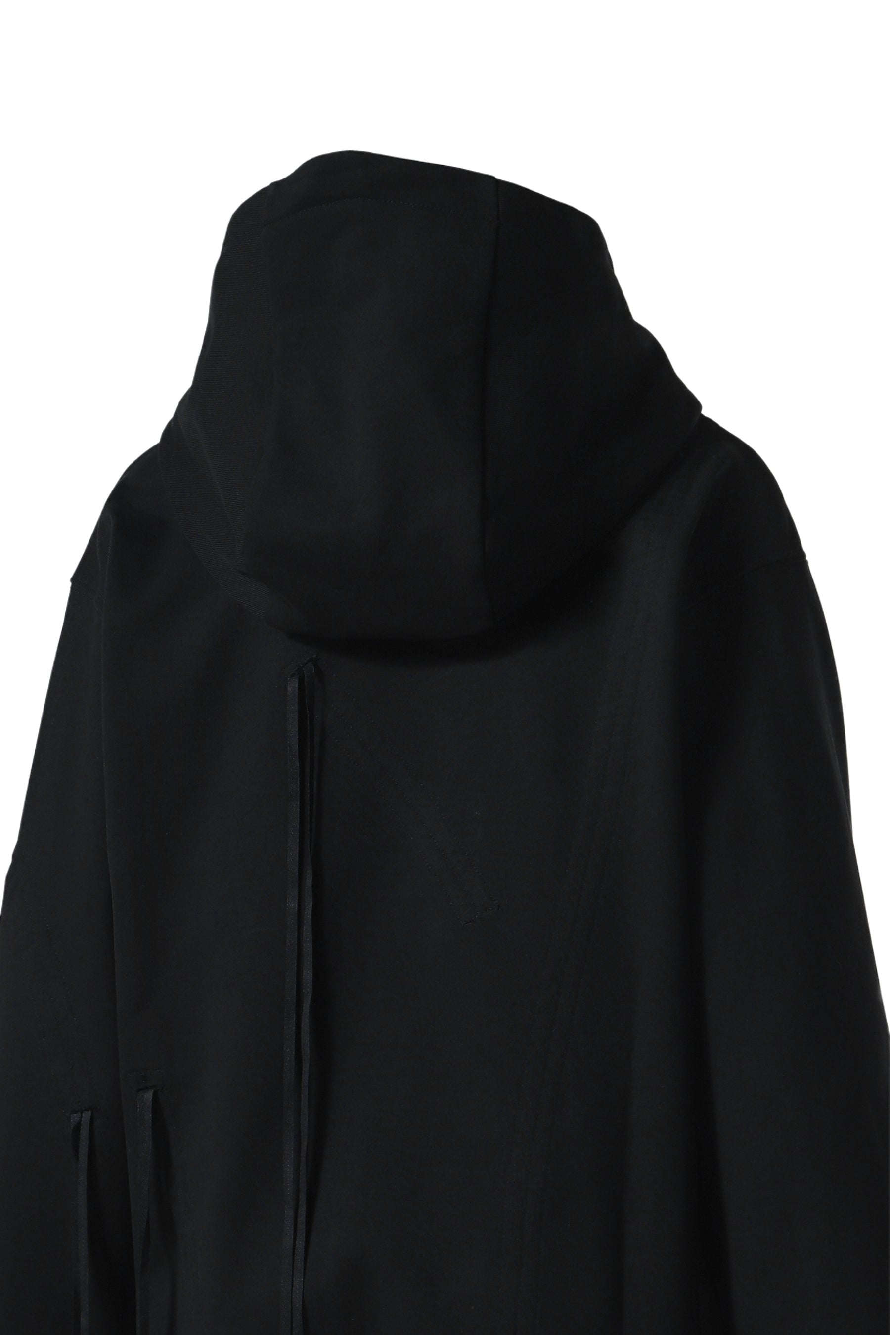 SHIRRING HOODIE SWEAT SHIRT / BLK