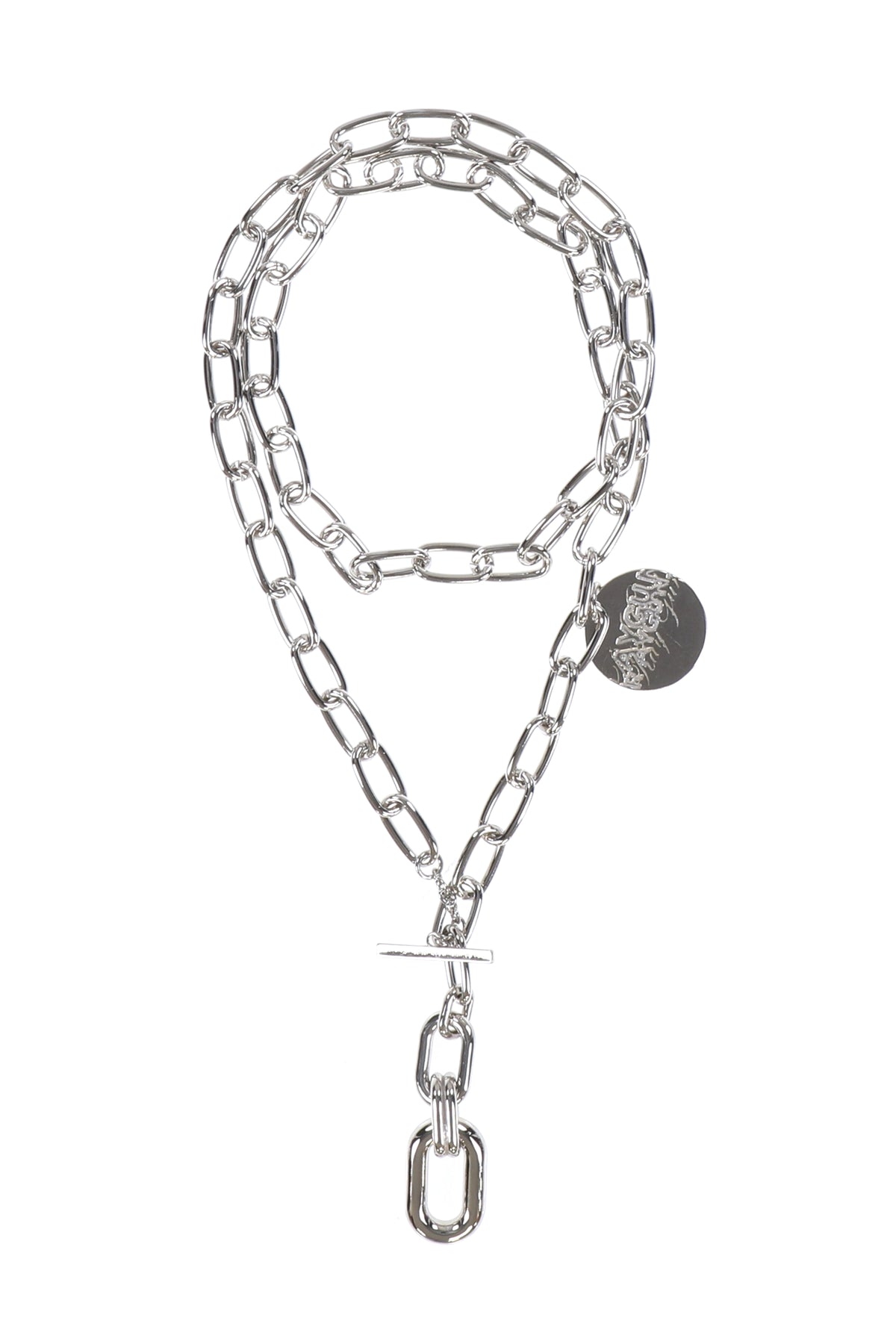 GRADATION CUBE CHAIN NECKLACE 7./W CHARM / SIL