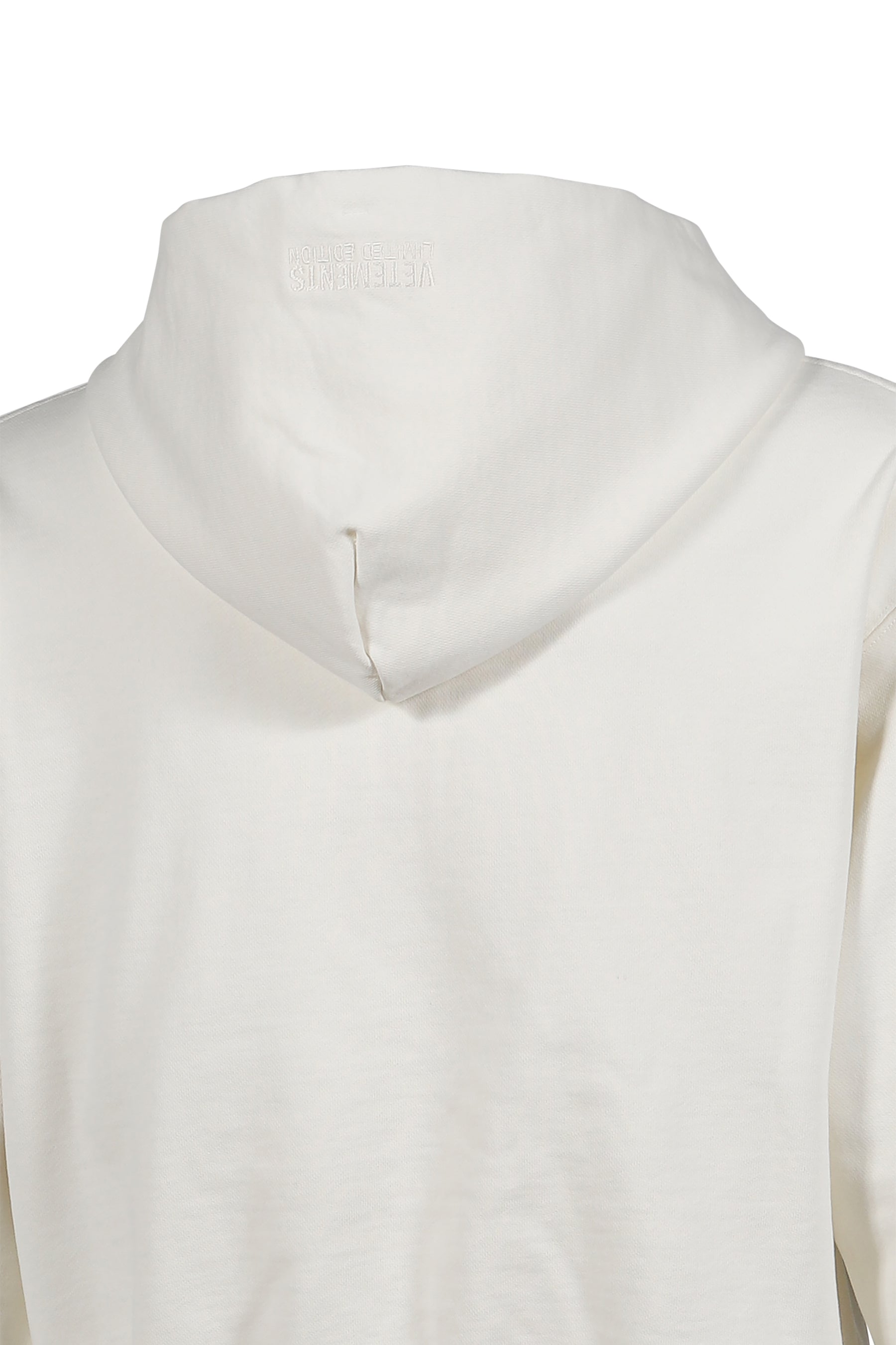 VETEMENTS BIKER CROSS LOGO FITTED ZIP-UP HOODIE / VANILLA