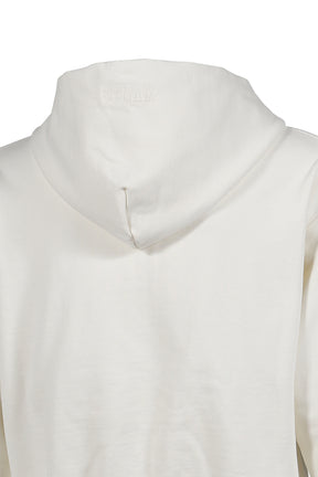 VETEMENTS BIKER CROSS LOGO FITTED ZIP-UP HOODIE / VANILLA