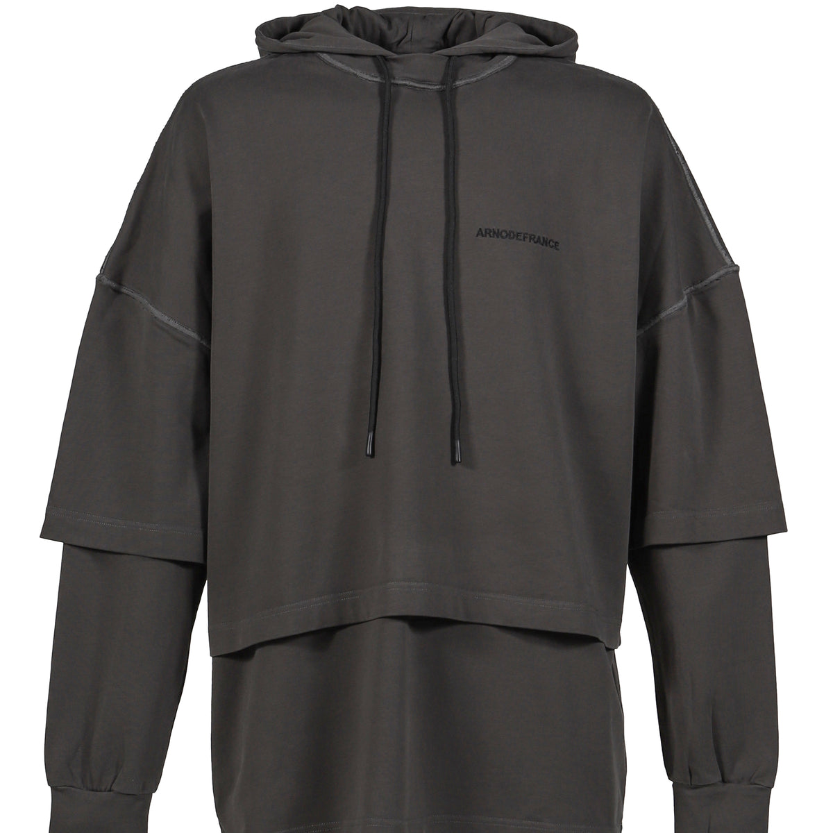 ARNODEFRANCE アーノルデフレンチ FW25 HOODED TEE OVERLAPPED