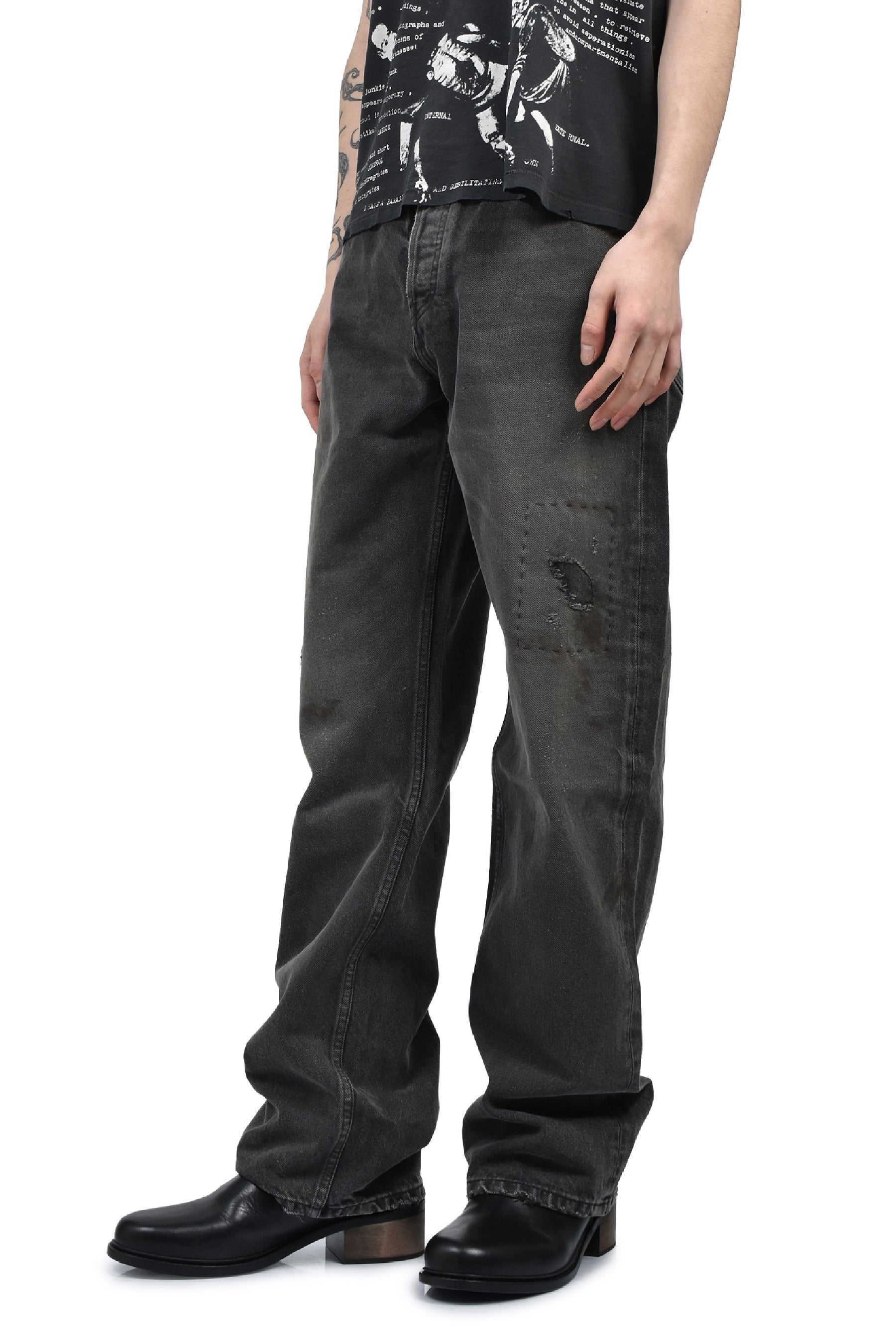 NEW STRAIGHT LEG JEANS / FADED BLK