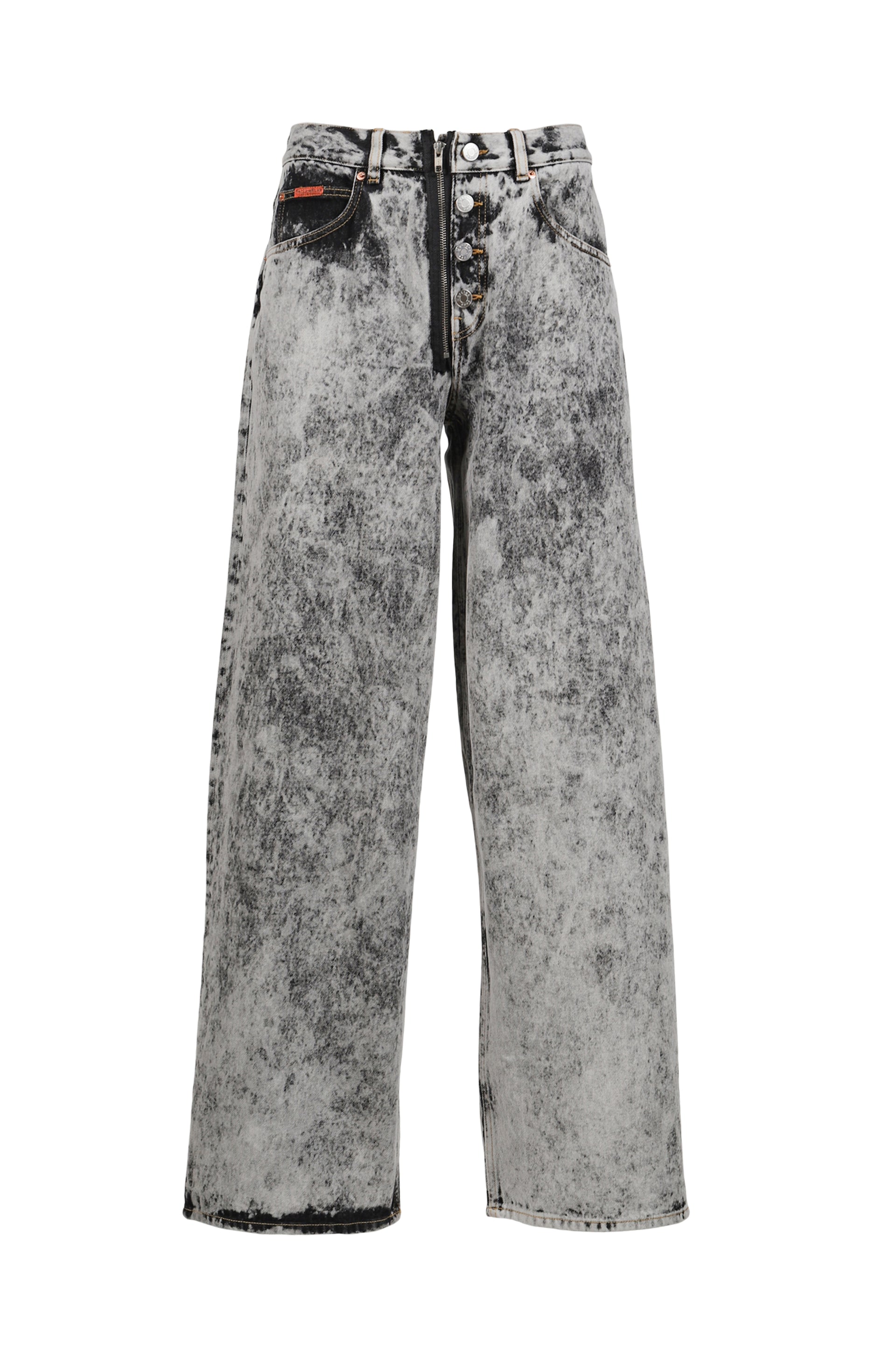 ZIP HEM JEAN / ACID WASH GRY