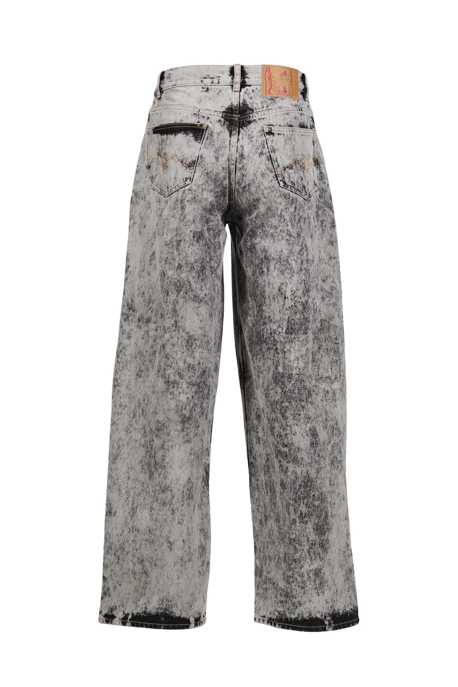 ZIP HEM JEAN / ACID WASH GRY 