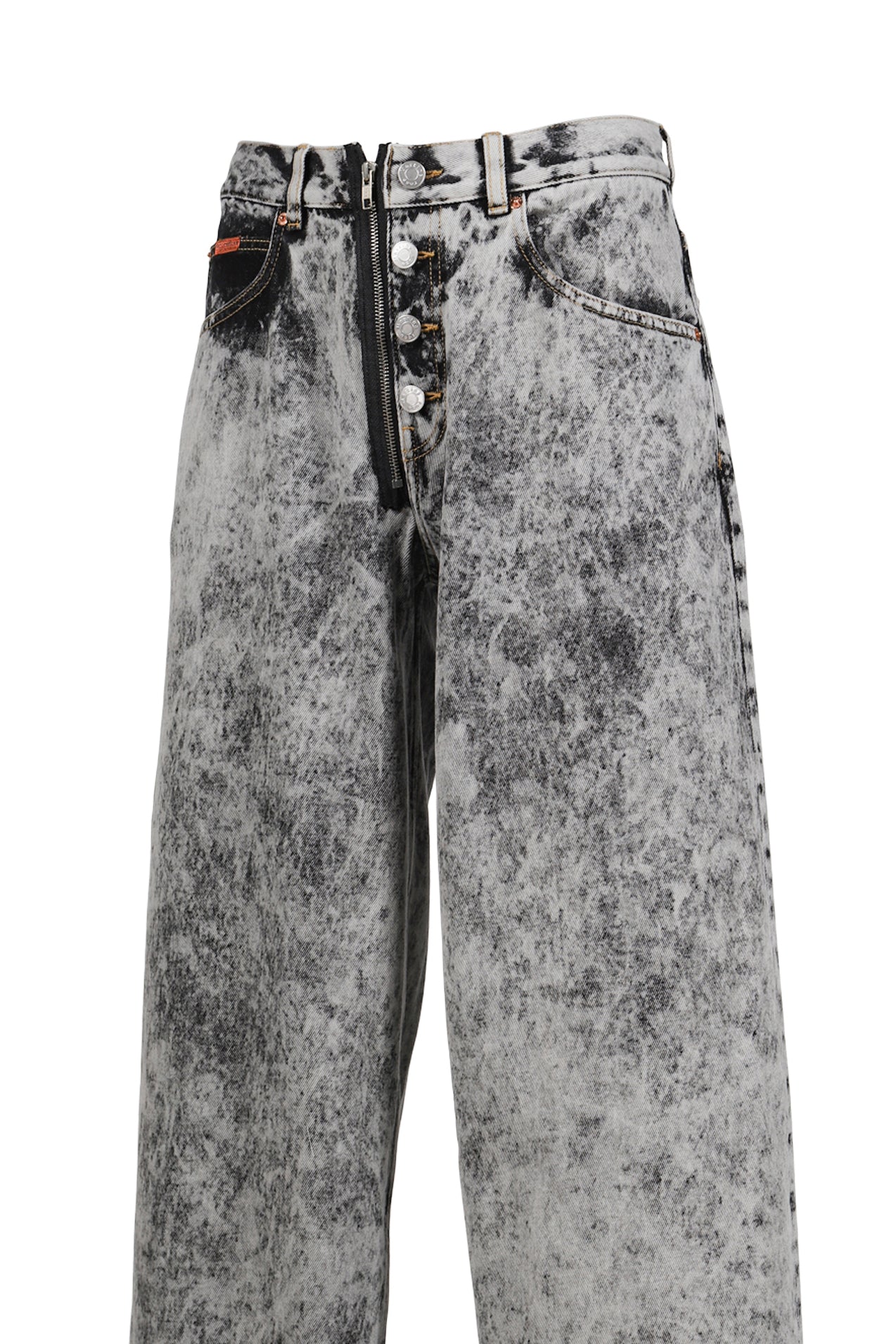 ZIP HEM JEAN / ACID WASH GRY 