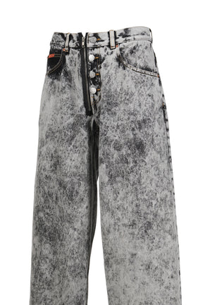 ZIP HEM JEAN / ACID WASH GRY 