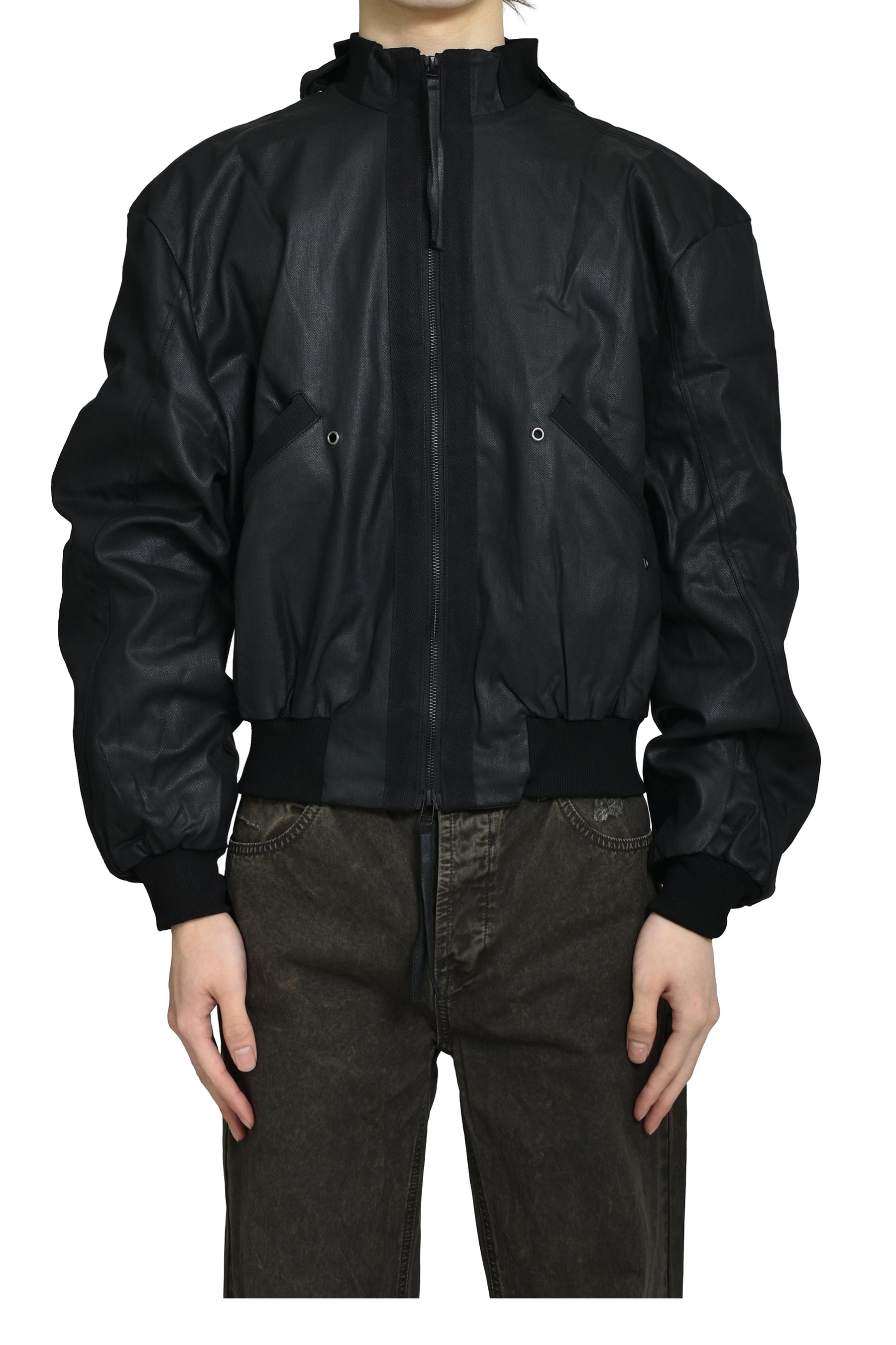 WAXED PARACHUTE BOMBER / BLACK