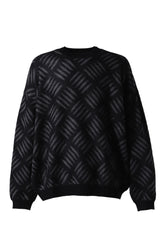 CHECKER PLATE MOHAIR SWEATER / BLK