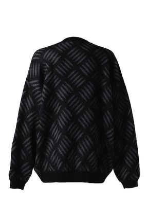 CHECKER PLATE MOHAIR SWEATER / BLK