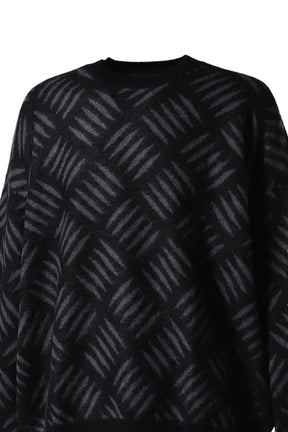 CHECKER PLATE MOHAIR SWEATER / BLK