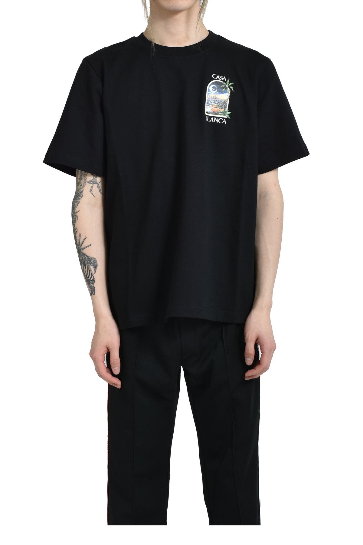 LA NIGHT PRINTED T-SHIRT / BLK