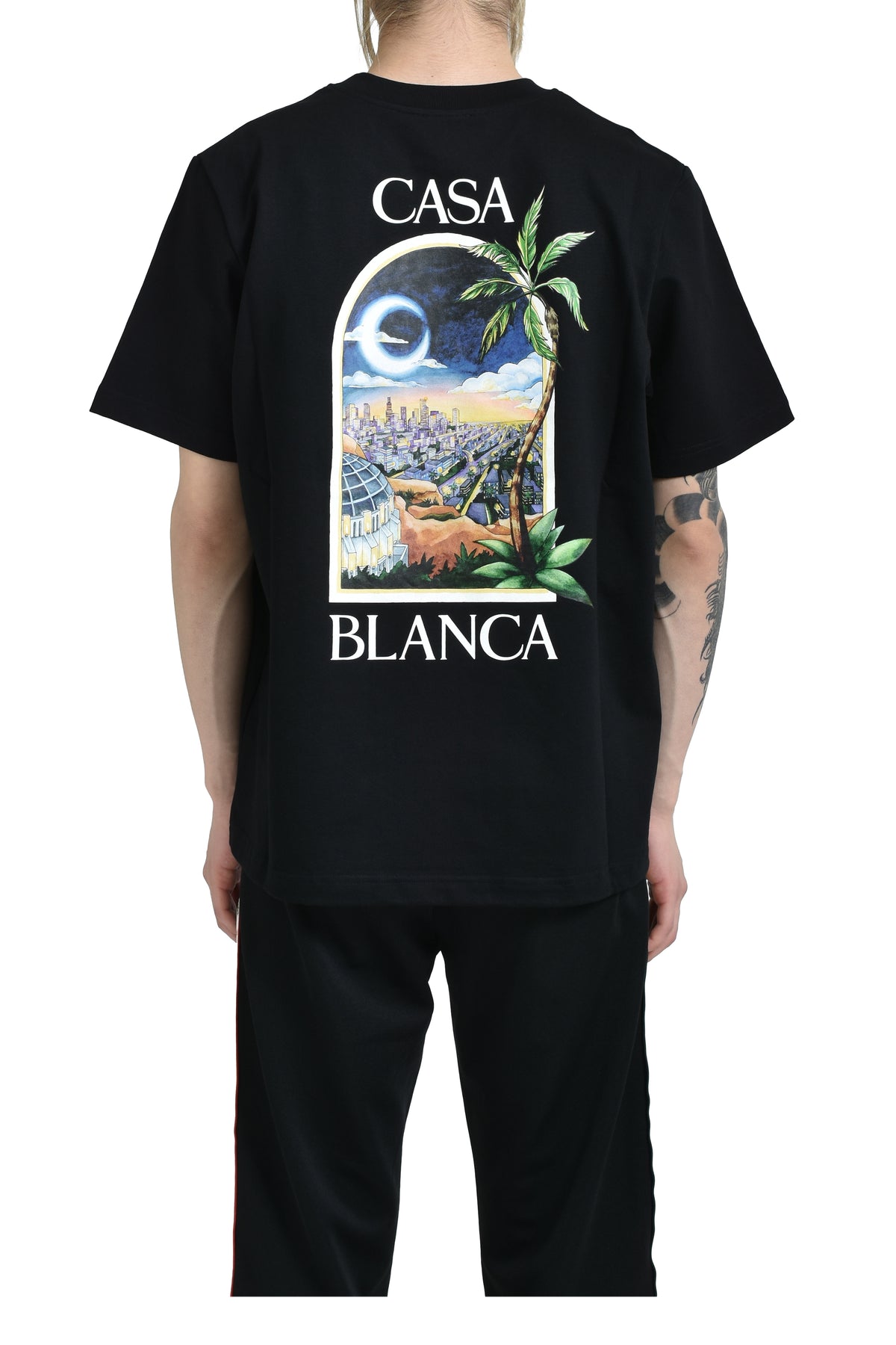 LA NIGHT PRINTED T-SHIRT / BLK