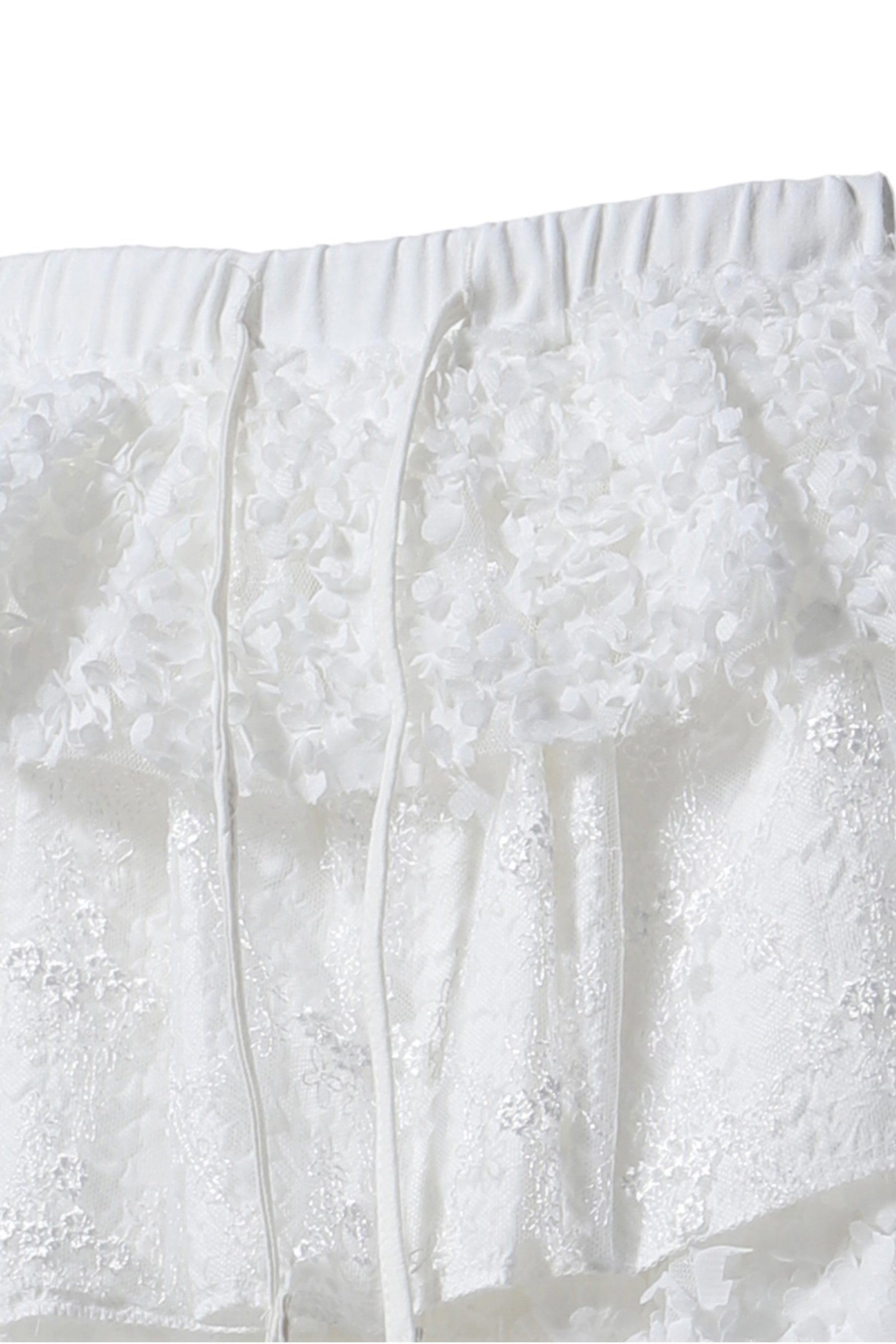 GIRLFRIEND LACE RUFFLE MINI SKIRT  / IVORY