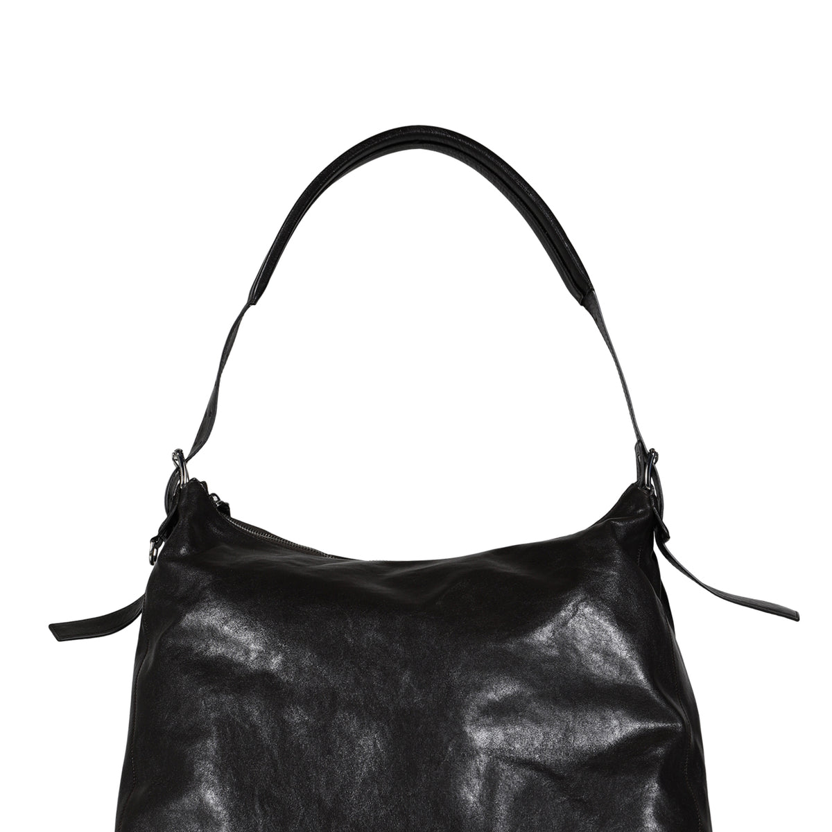 LEMAIRE FW25 BELTED HOBO BAG / DARK CHOCOLATE - NUBIAN
