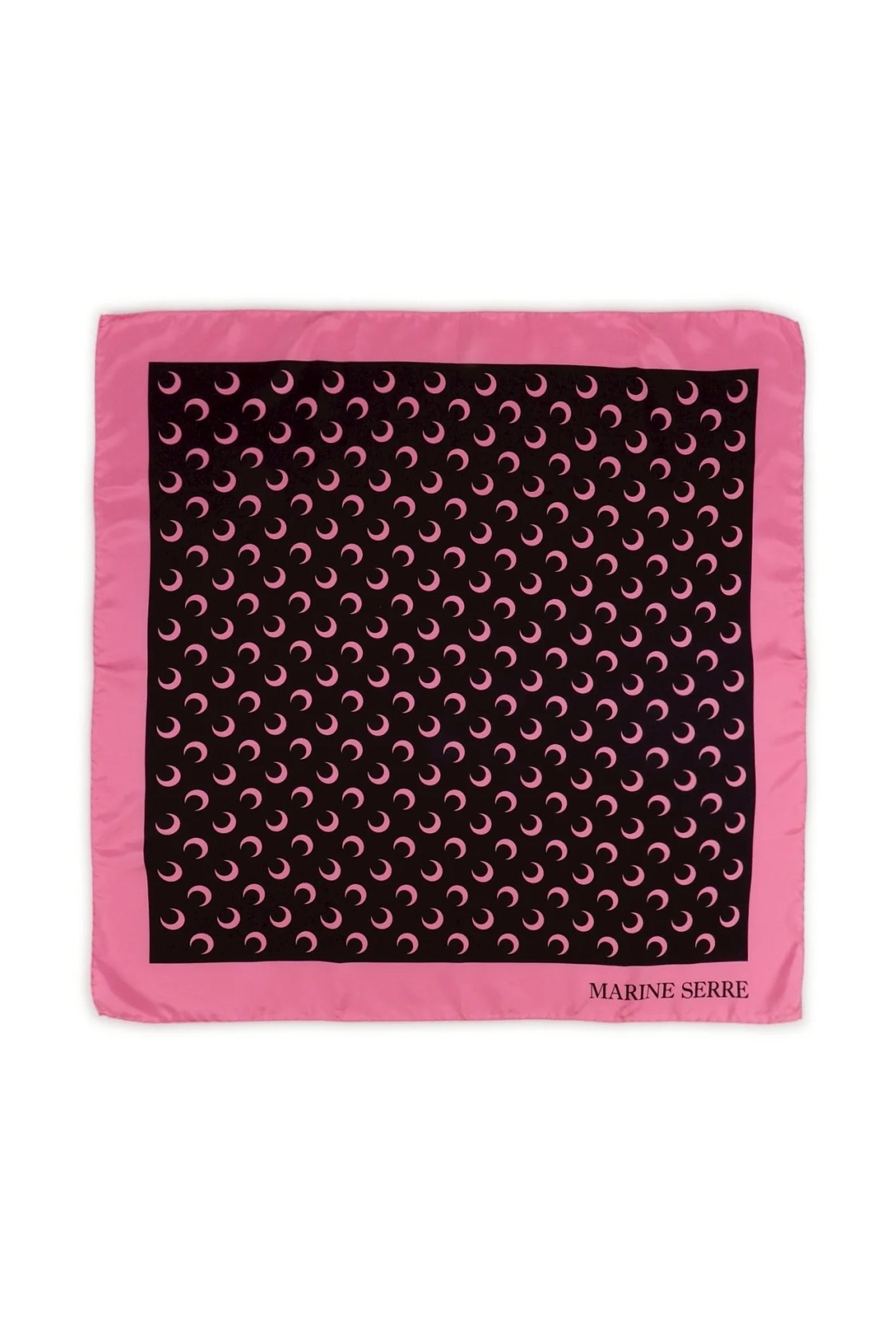 MOON SILK SCARF / BLK/PNK