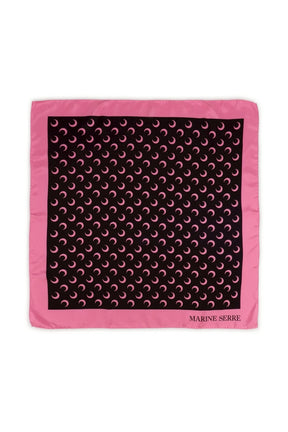 MOON SILK SCARF / BLK/PNK