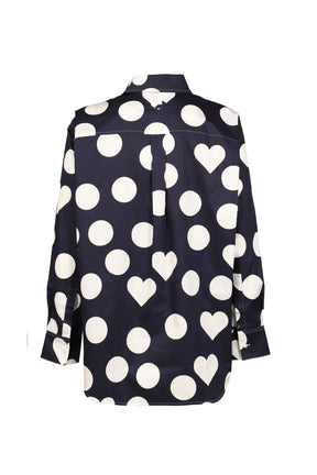 LA CHEMISE CAMARGUE / PRINT DOTS HEART NVY