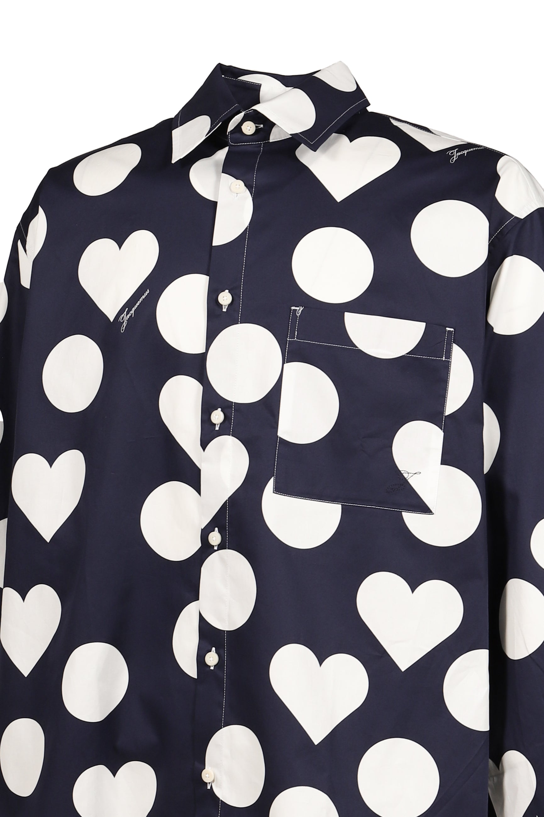 LA CHEMISE CAMARGUE / PRINT DOTS HEART NVY
