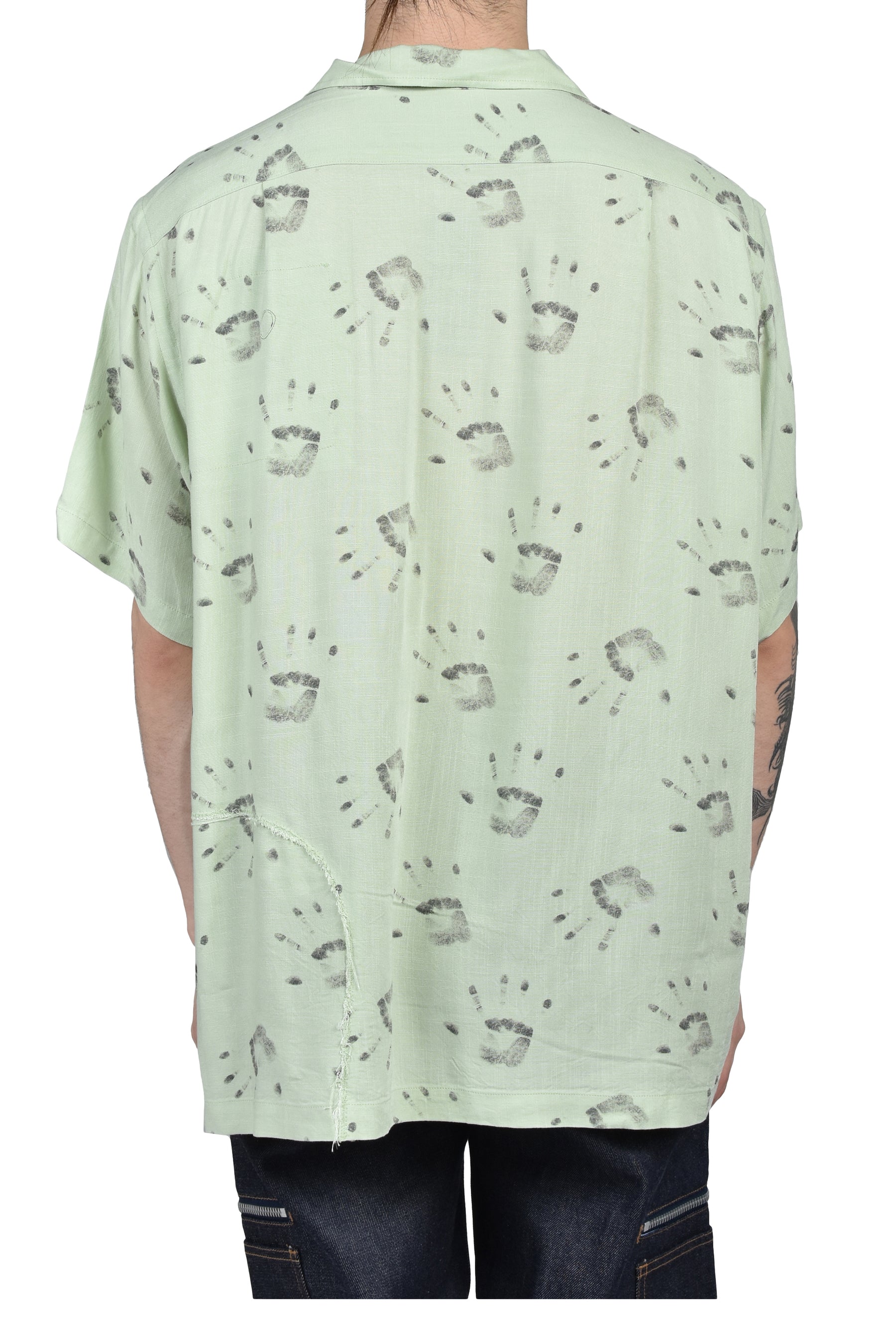 HANDPRINT SS SHIRT AGED / L.GRN