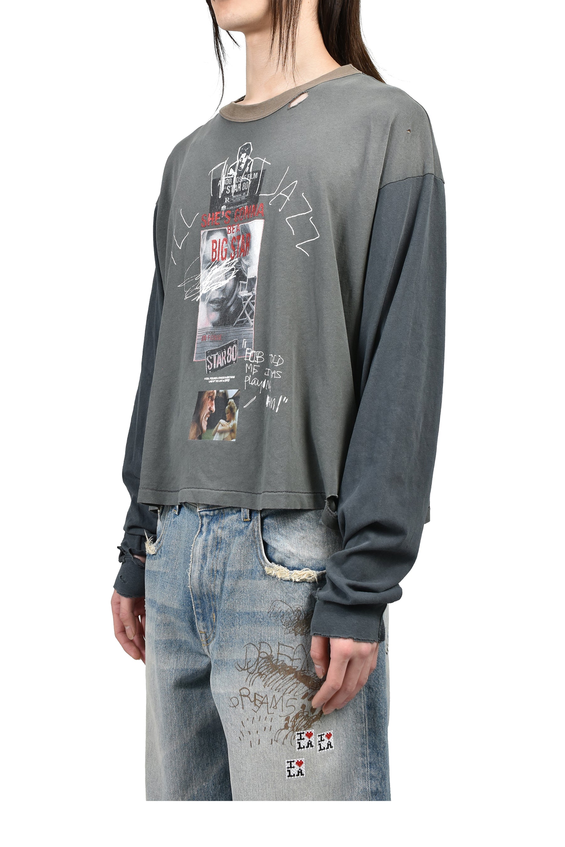 STAR 80 L/S TEE / VTG BLK