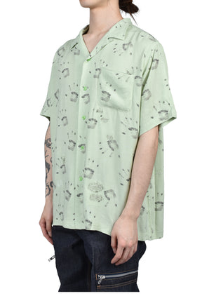 HANDPRINT SS SHIRT AGED / L.GRN