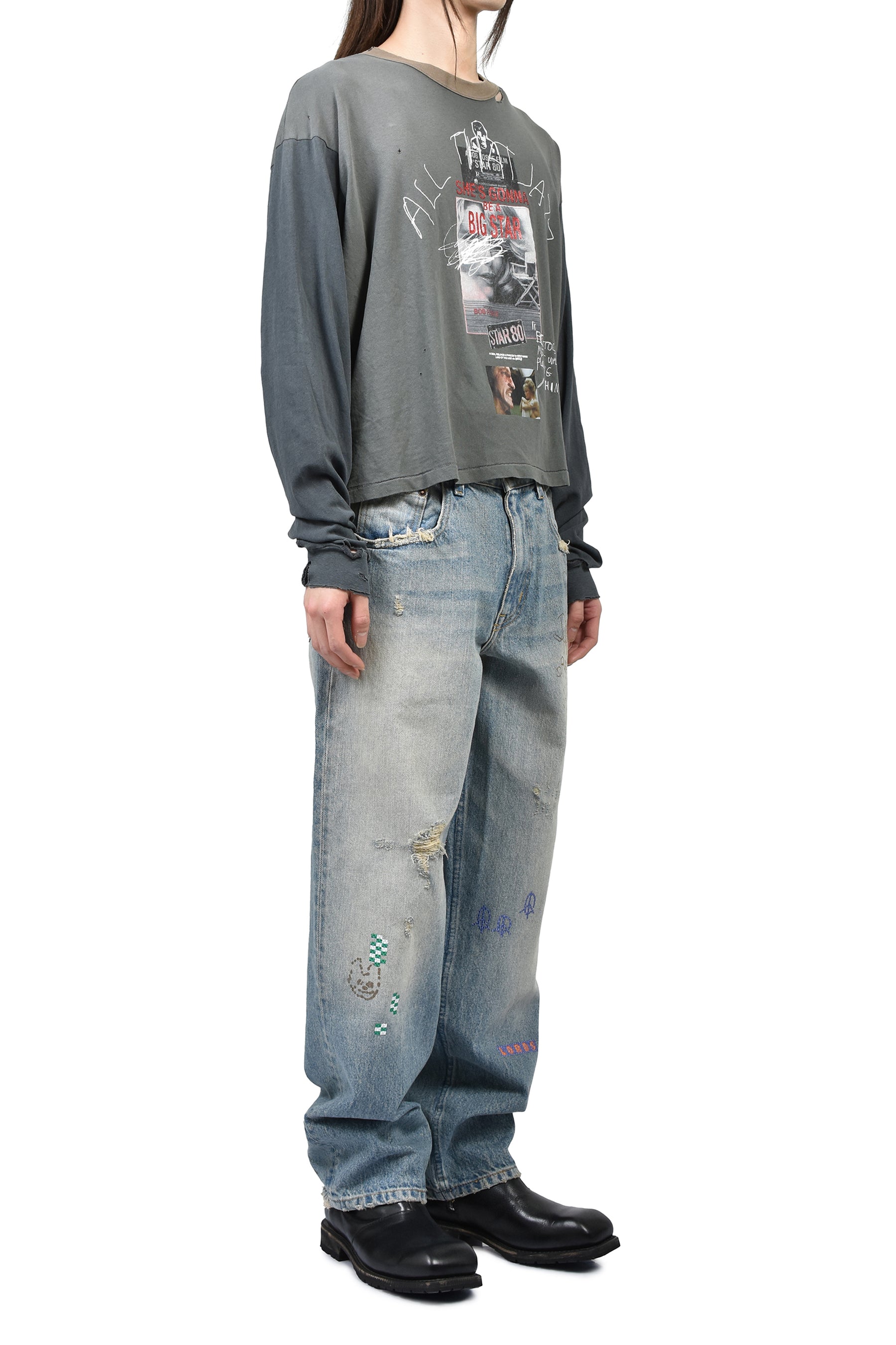 STAR 80 L/S TEE / VTG BLK