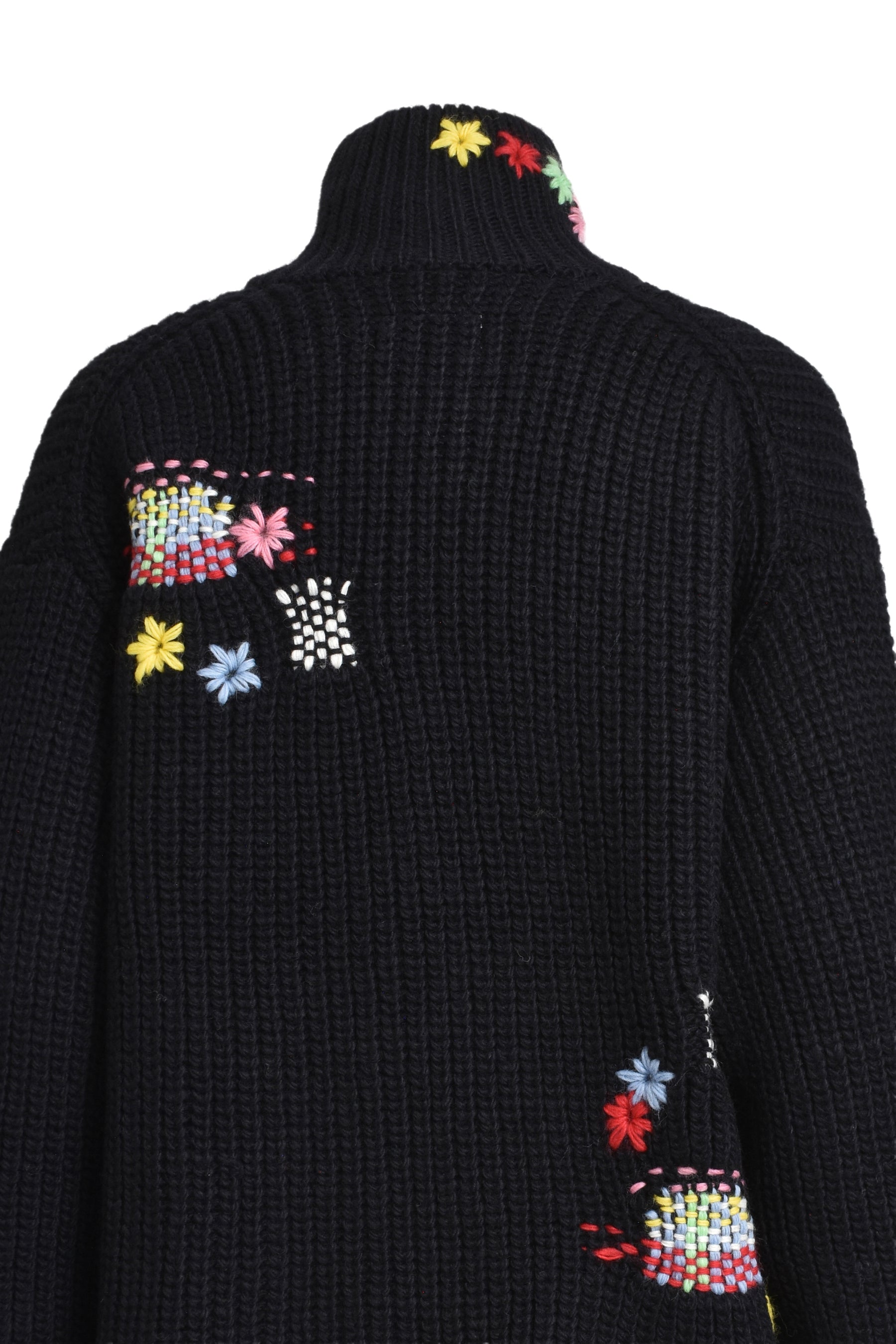 DARNING CUT OFF DRIVERS KNITWEAR / BLK