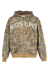 FACE CAMO HOODIE / DARK GRN