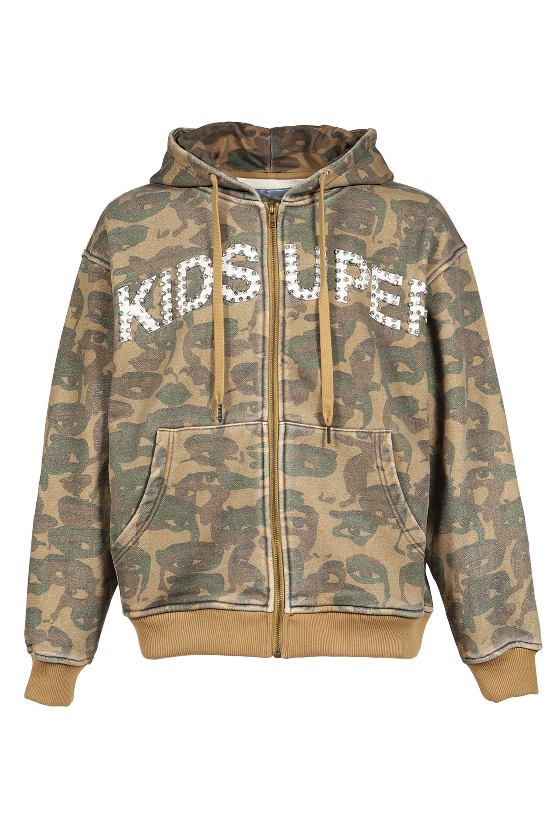 FACE CAMO HOODIE / DARK GRN