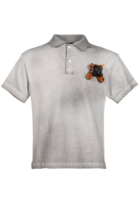 GAS MASK BEAR POLO SHIRT / L.GRY