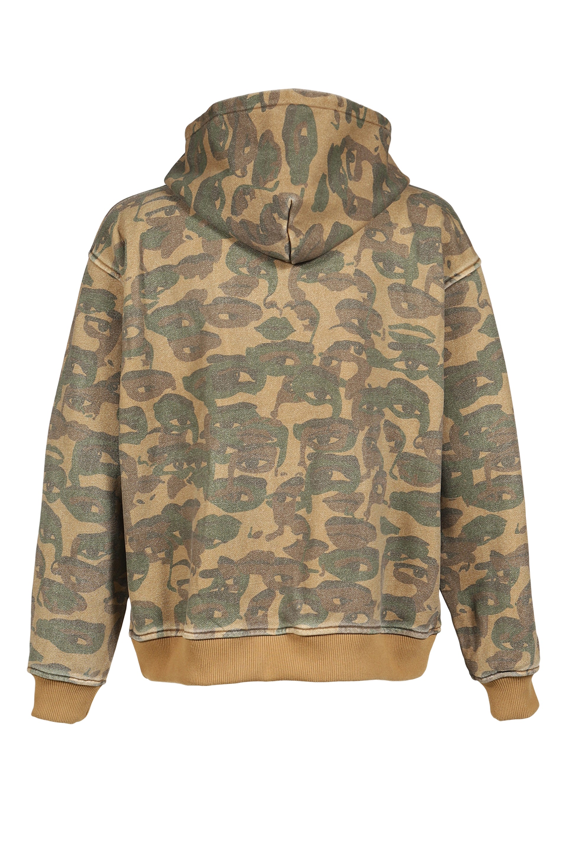 FACE CAMO HOODIE / DARK GRN