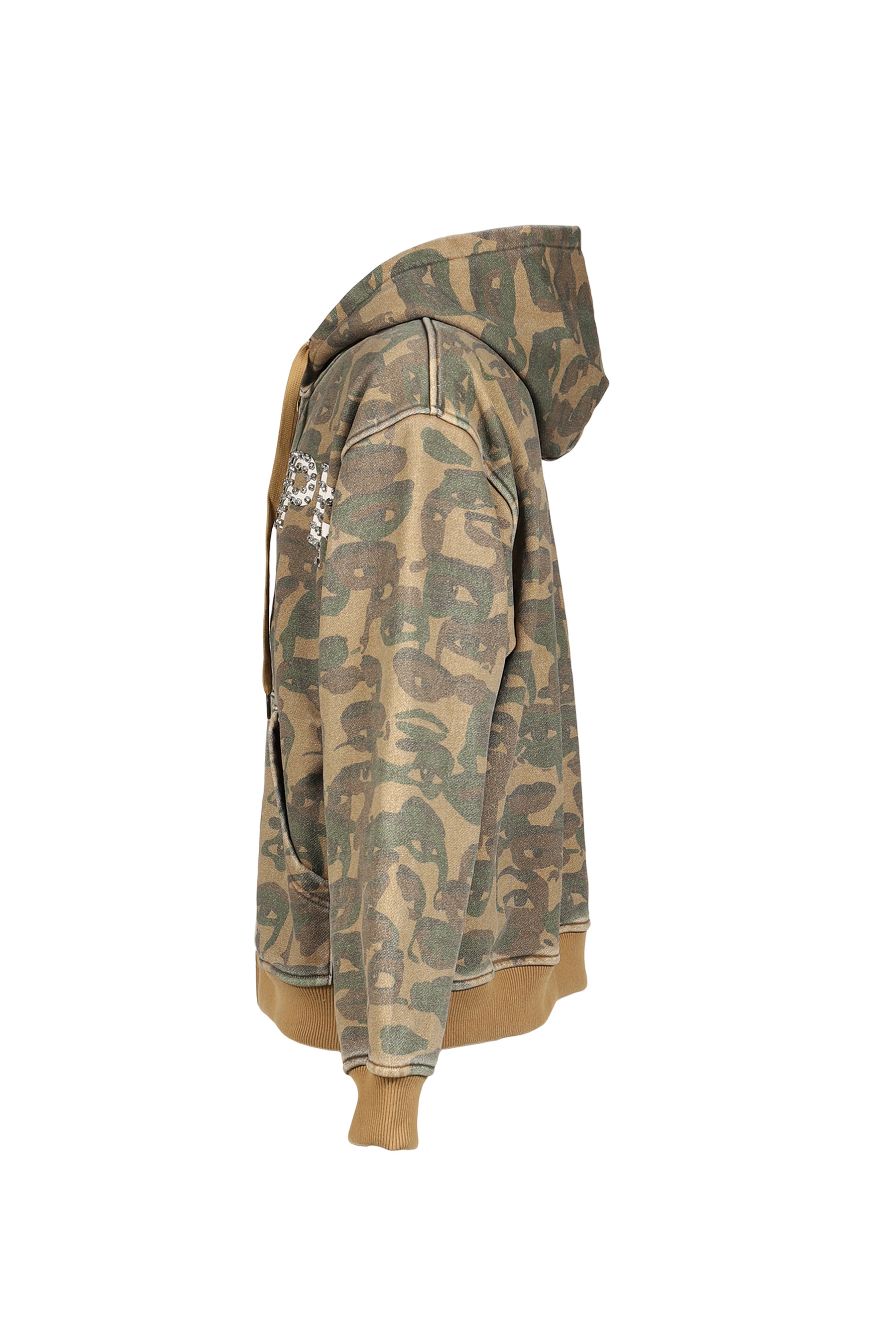 FACE CAMO HOODIE / DARK GRN