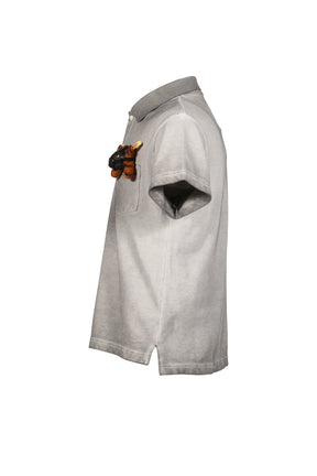 GAS MASK BEAR POLO SHIRT / L.GRY