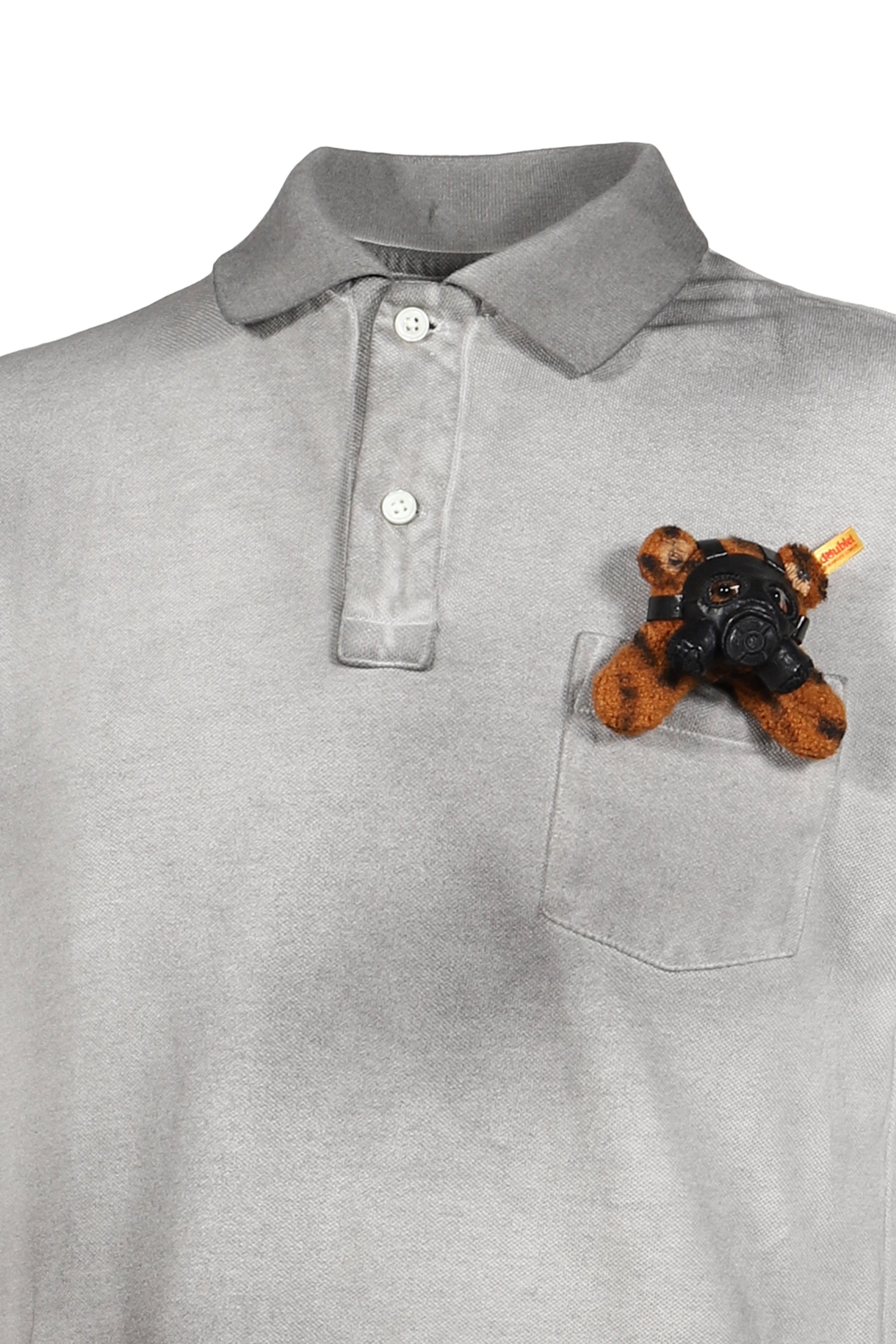 GAS MASK BEAR POLO SHIRT / L.GRY